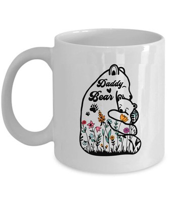 Daddy Bear Hug Love Coffee Mug Father's Day Christmas Funny Tea Cup Gift For Him