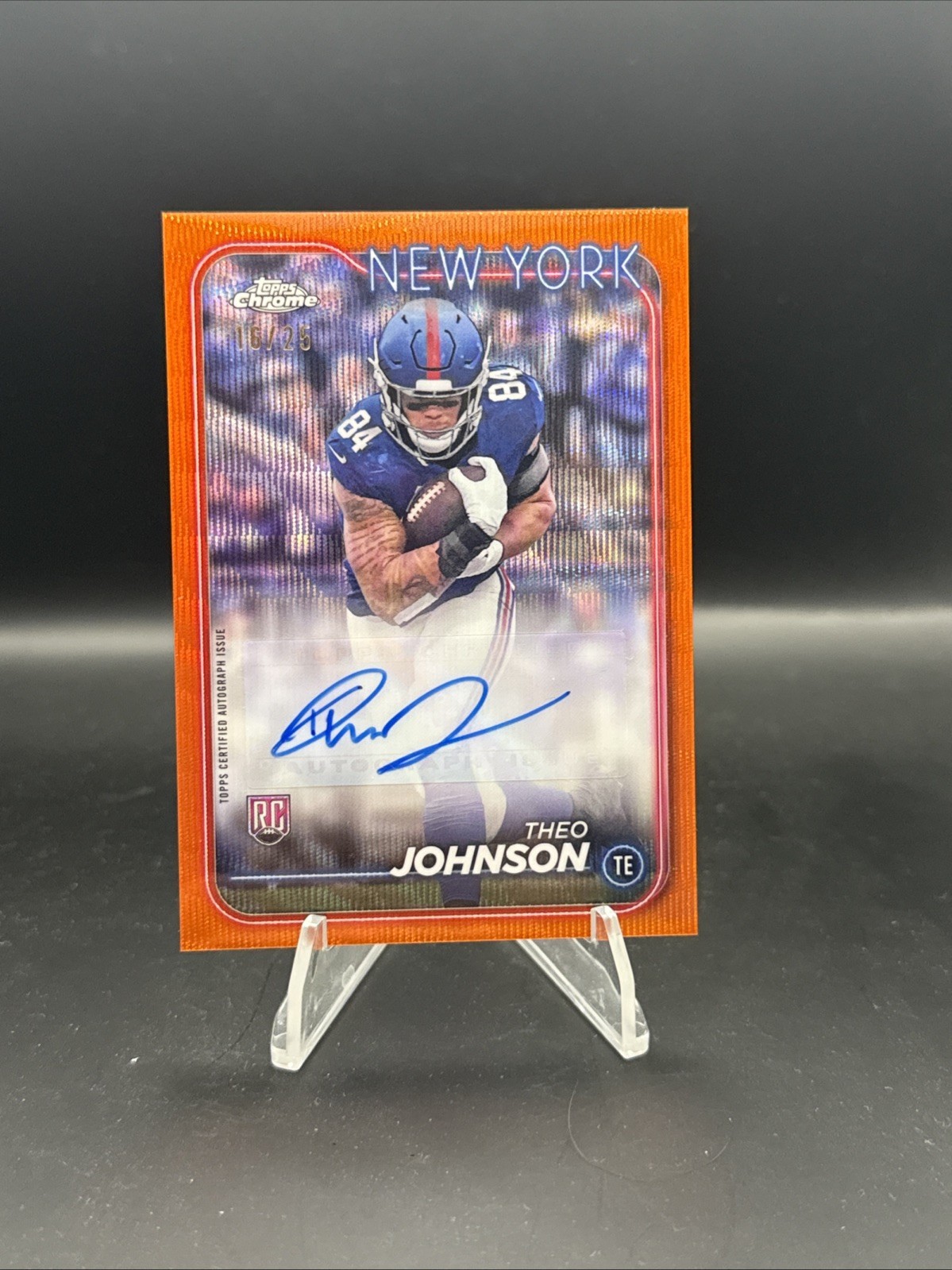 Theo Johnson Topps Chrome Sapphire Rookie Autographs #RATJO Orange