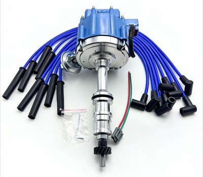 1/4'' Drive Blue HEI Distributor + Wires for Ford FE Mustang Galaxie F100 390