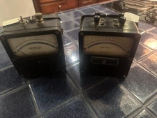 Lot of 2 - Vintage WESTON Industries Volt Meter & Caystrom Ammeter - Not Tested