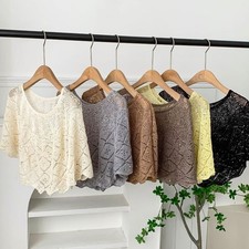 Ladies Knitted Ice Silk Shawl Summer Lightweight Hollow Out Design Fashionable