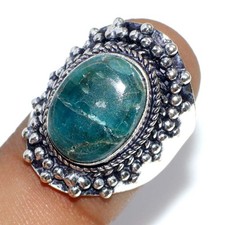 Hot Deal Blue Apatite 925 Silver Plated Ring US 6.5 Gifts For Women JW