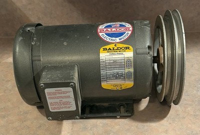 Baldor-M3555-Industrial Motor-56H-3450 RPM-208-230/460 V-3 Phase-AMPS (5.7-5.4)