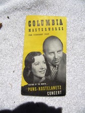 Feb 1942 COLUMBIA MASTERWORKS Supplement Lily Pons Kostelanetz RECORD CATALOG