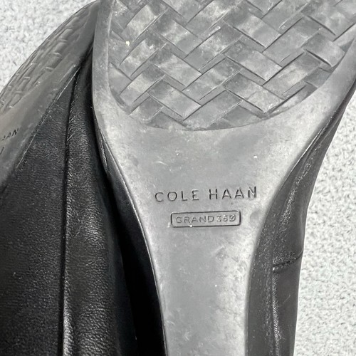 Cole Haan Grand 360 Womens Malta Black Leather Wedge Heels Shoes 7 Medium EUC - Picture 10 of 10