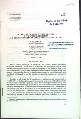Examples of model tests dealing with special problems and design criteria at lar