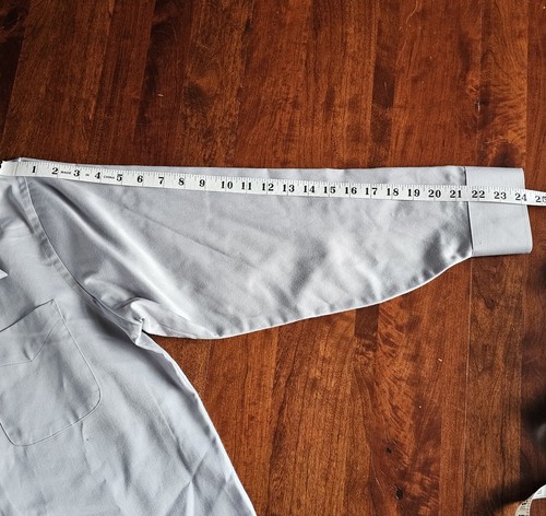 Camisa de vestir Geoffrey Beene para hombre gris satén sin arrugas M 15,5 manga larga - Imagen 8 de 12