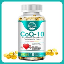 CoQ10 200mg, 120 Capsules, Heart Health Support, Non-GMO Coenzyme Q10 Ubiquinol