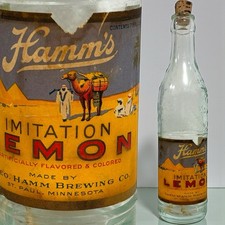Vintage Prohibition Hamms Beer Lemon Soda Pop Bottle Paul Minnesota Advertising