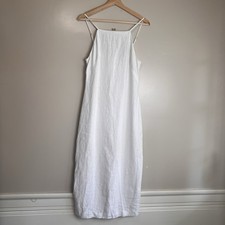 Madewell Womens $110 Goldie Midi Dress 100% Linen White Size 0 NL435