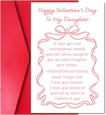 Valentine's Day Card for Daughter from Dad and Mom - Sweet and Loving Design