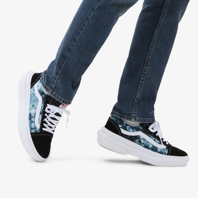 NIB Vans Men's 9.5 ComfyCush Old Skool Overt CC Sneaker Tie Dye Shoe Black Blue