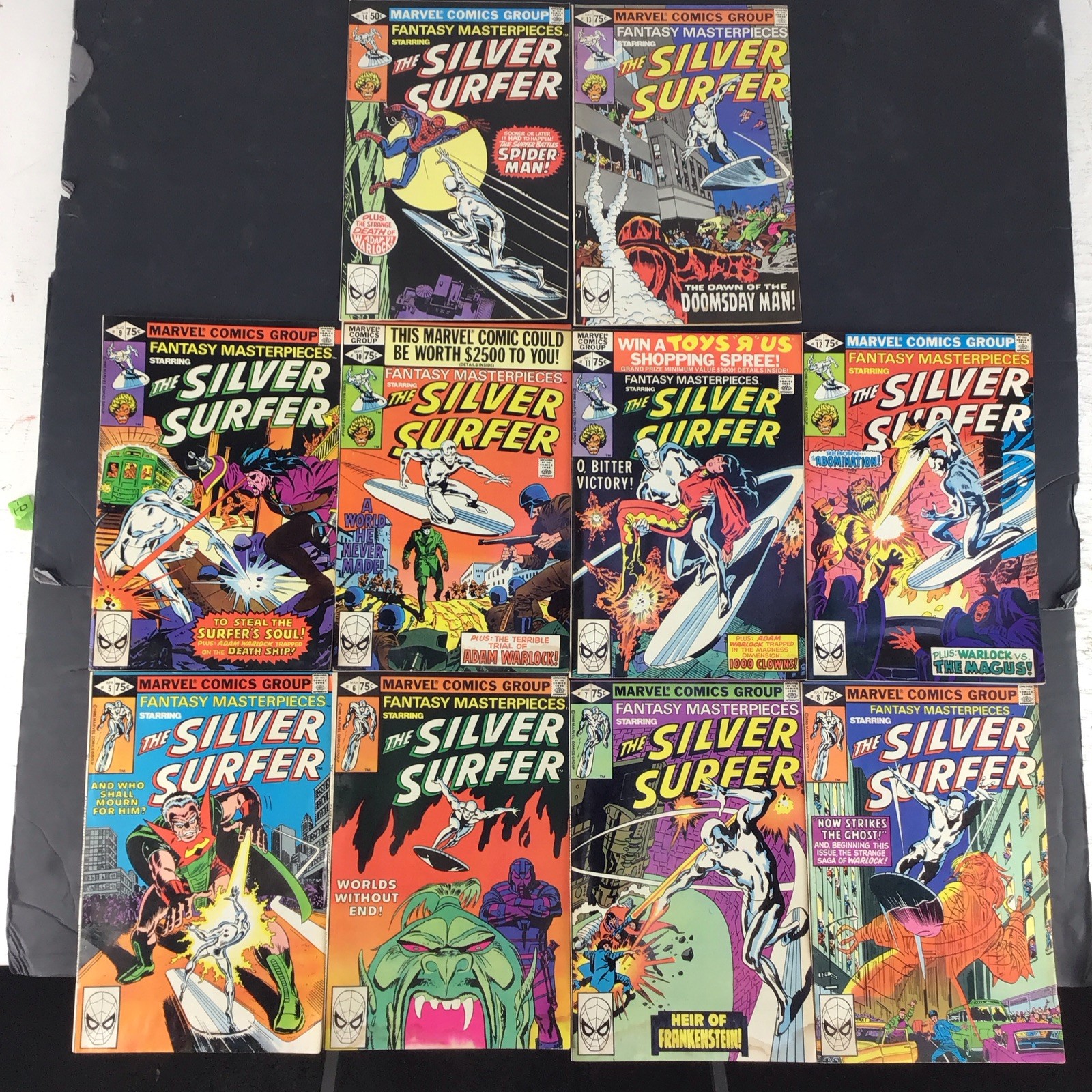 Set Of 10 Vintage 1980 Marvel Comics The Silver Surfer #5-14