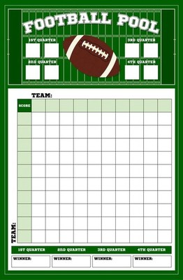 Football Big Game Betting Pool Box Squares Scoreboard Bowl Office Party Game ...