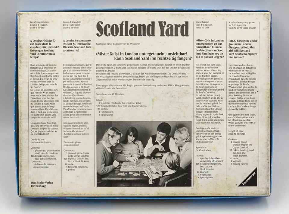 RAVENSBURGER - SCOTLAND YARD - JAGD NACH MISTER X - SPIEL DES JAHRES 1983 - Bild 3 von 4