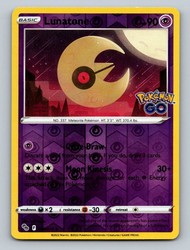 Lunatone 034/078 Pokémon GO Reverse Holo Uncommon