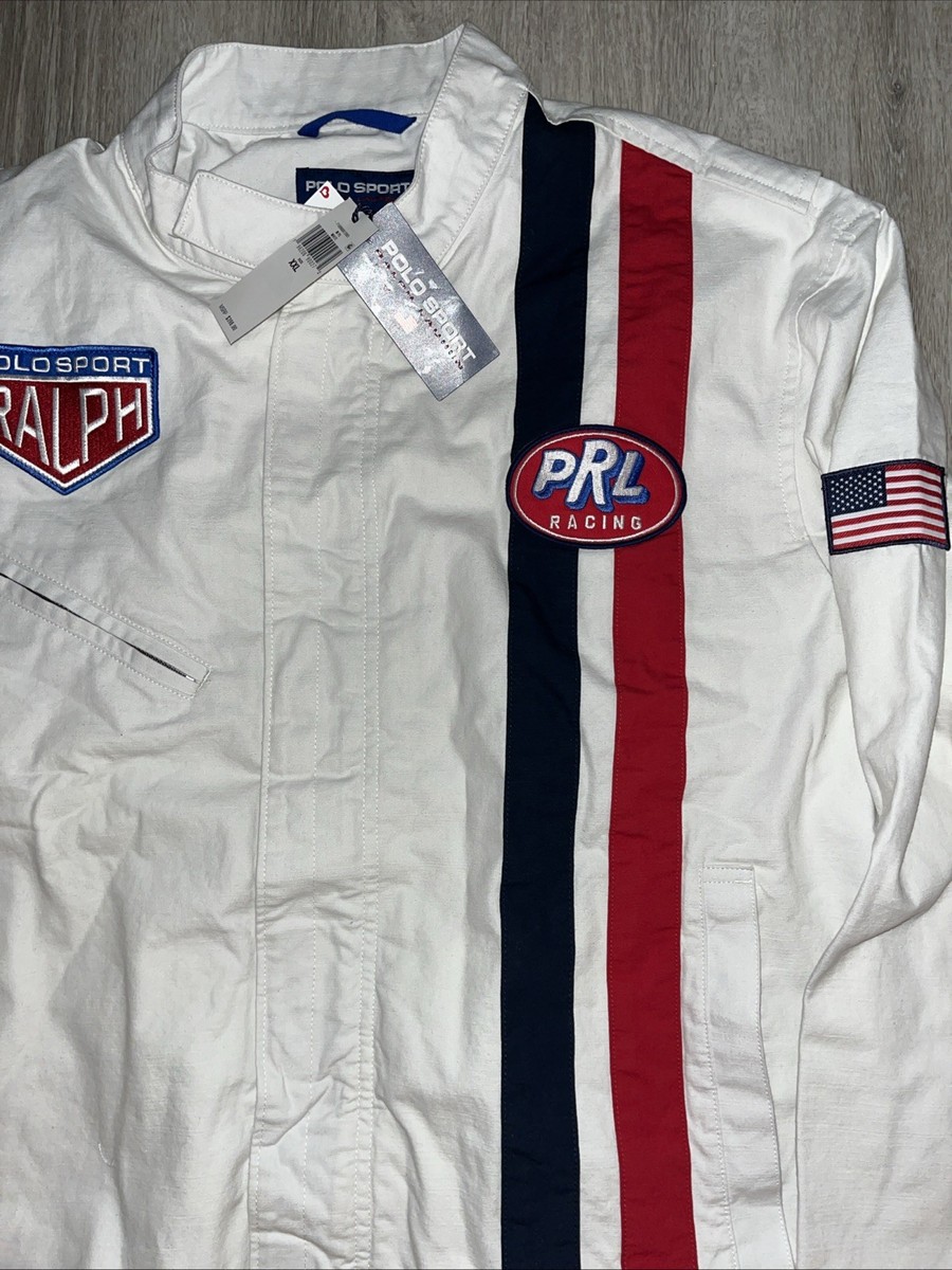 Polo Ralph Lauren Sport Racing Motorsports Jacket White Mens Size