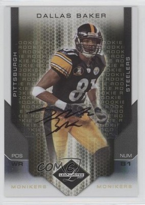 2007 Leaf Limited Monikers Gold 15/49 Dallas Baker #293 Rookie Auto RC 0af