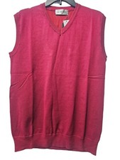 NWT Men's Casual Pullover V-Neck Sweater Vest Burgundy Medium