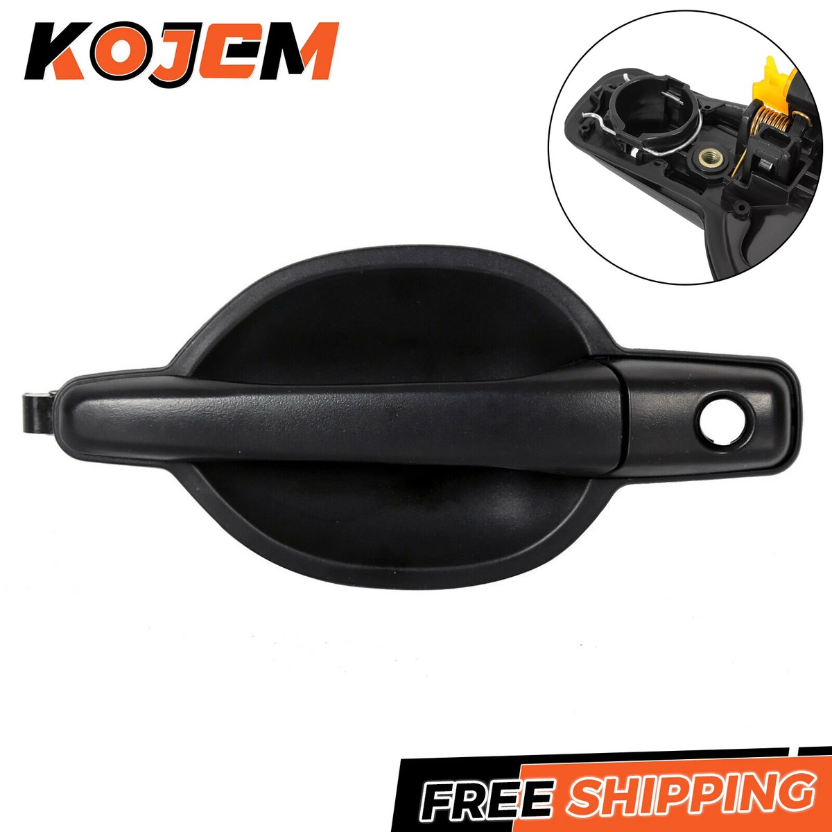 Textured Exterior Door Handle For 2004-2008 Mitsubishi Endeavor - Driver Side Rear Left Replacement