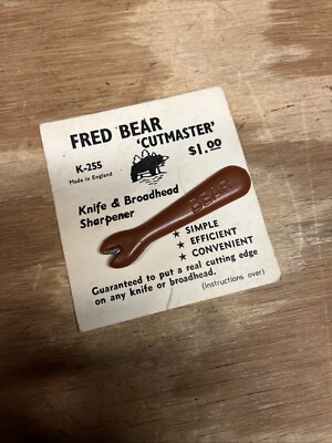 Vintage Fred Bear Archery Cutmaster Broadhead Knife Sharpener