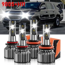 4x LED Headlight Kit Bulbs High Low Beam Light For Chevy Suburban 2500 2007-2013