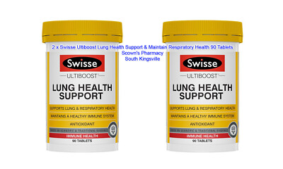 2x Swisse Ultiboost Lung Health Support & Maintain Respiratory Health 90 Tablets