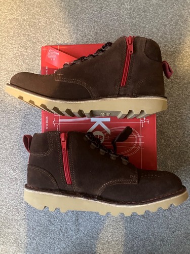 Kickers boys suede brown Boots Size Uk 2 Eu 34 new - Picture 8 of 14