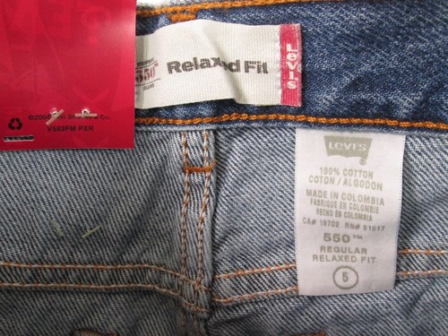 Vintage Y2K Levis Boys Jeans Size 5 550 Relaxed Fit Adjustable Waist 100% Cotton - Picture 4 of 4