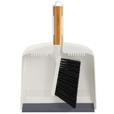 Dustpan and Brush Set with Bamboo Handle, Hand Mini Broom and Dustpan Set, Small