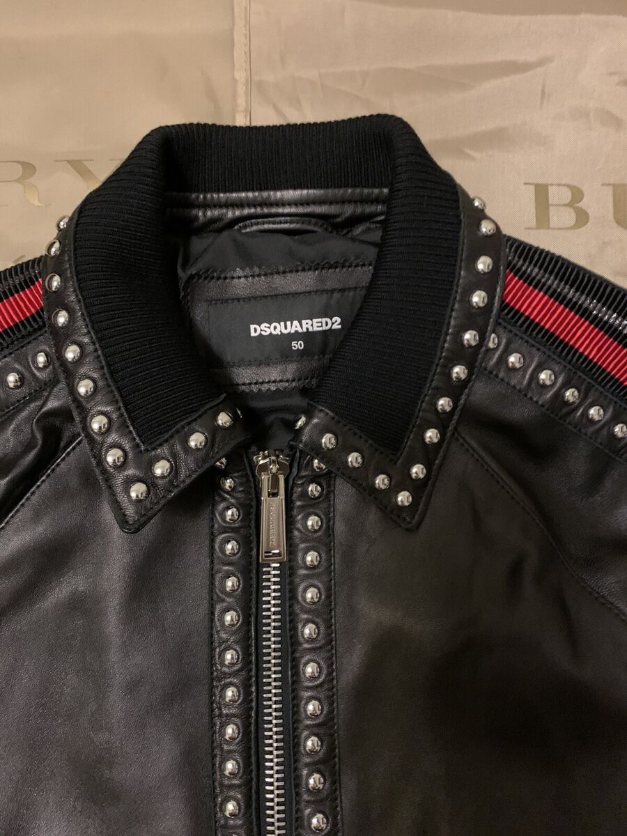 dsquared2 Leather Jacket Studded Leather Jacket Size 50 dsquared2 Leather Jacket Studded Leather Jacket Size 50