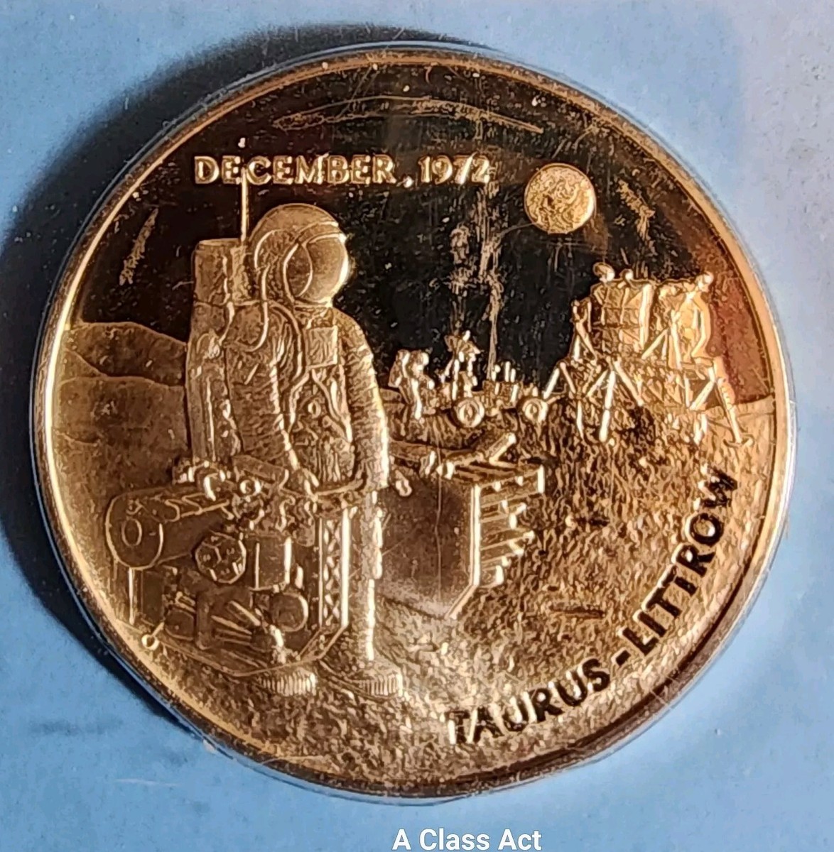 1972 Limited Edition Franklin Mint Apollo 17 Solid Sterling Silver