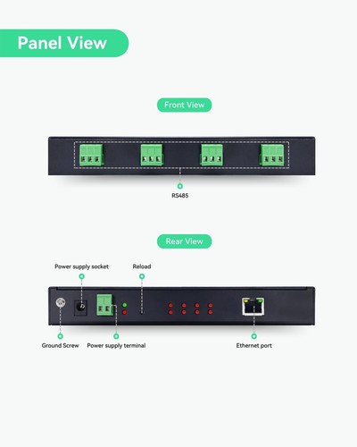 Convertisseur RS485 à Ethernet passerelle Modbus Ethernet RS485 conversion Mo... - Photo 2/9