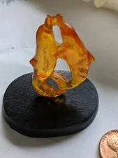 Yellow/Amber  DOLPHINS Figurine
