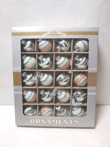 Christopher Radko Shiny Brite 20 Christmas Ornaments Brand New Mini Balls 1.25”