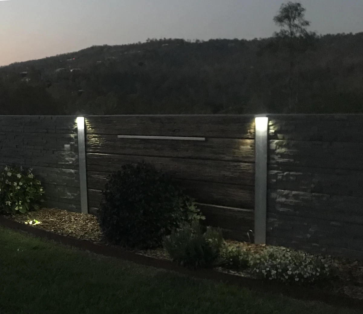 Concrete Sleeper Post LED Light in Brushed S S or Powder coat