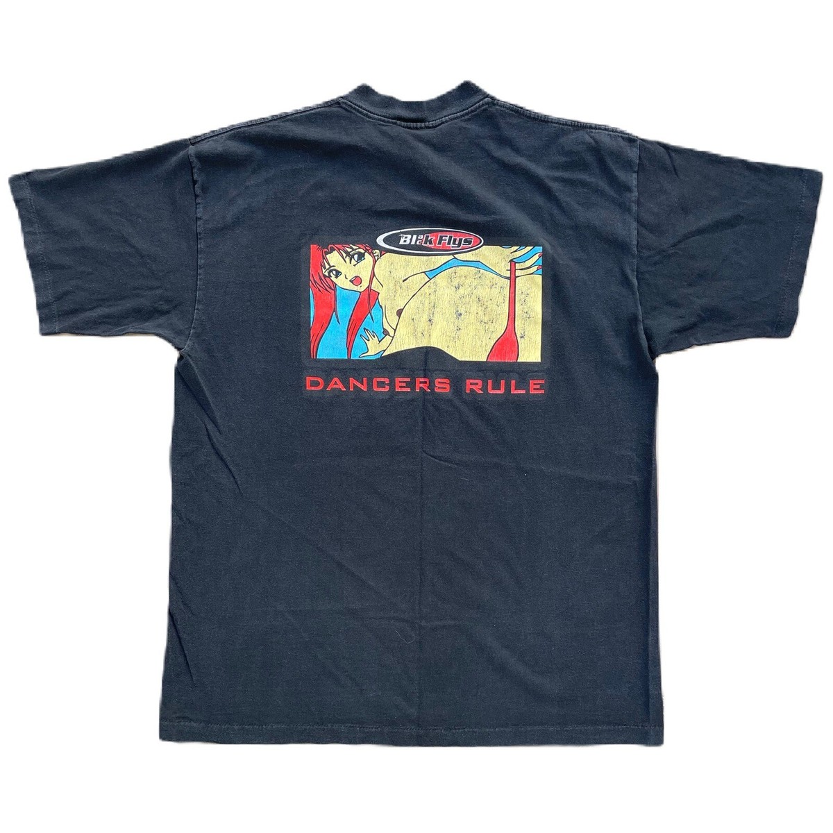 Vintage 90s Black Flys Dancers Rule Shirt RARE Size XL Anime | eBay