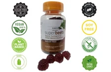 SuperBeets Sugar-Free, Nitric Oxide Circulation Gummies, Blood Pressure & Heart.