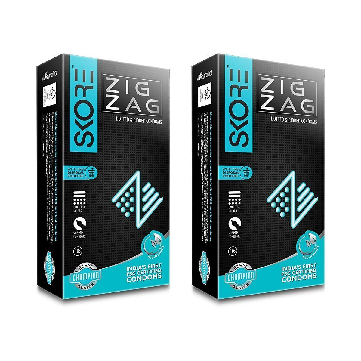 Skore Zig Zag Kondome – gepunktete und gerippte Kondome – 10 Stück (2er Pack) Skore Zig Zag Kondome – gepunktete und gerippte Kondome – 10 Stück (2er Pack)