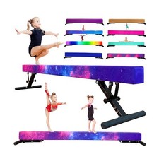 Adjustable Balance Beam 8 ft Gymnastic Beam adjustable height for Kids and Te...