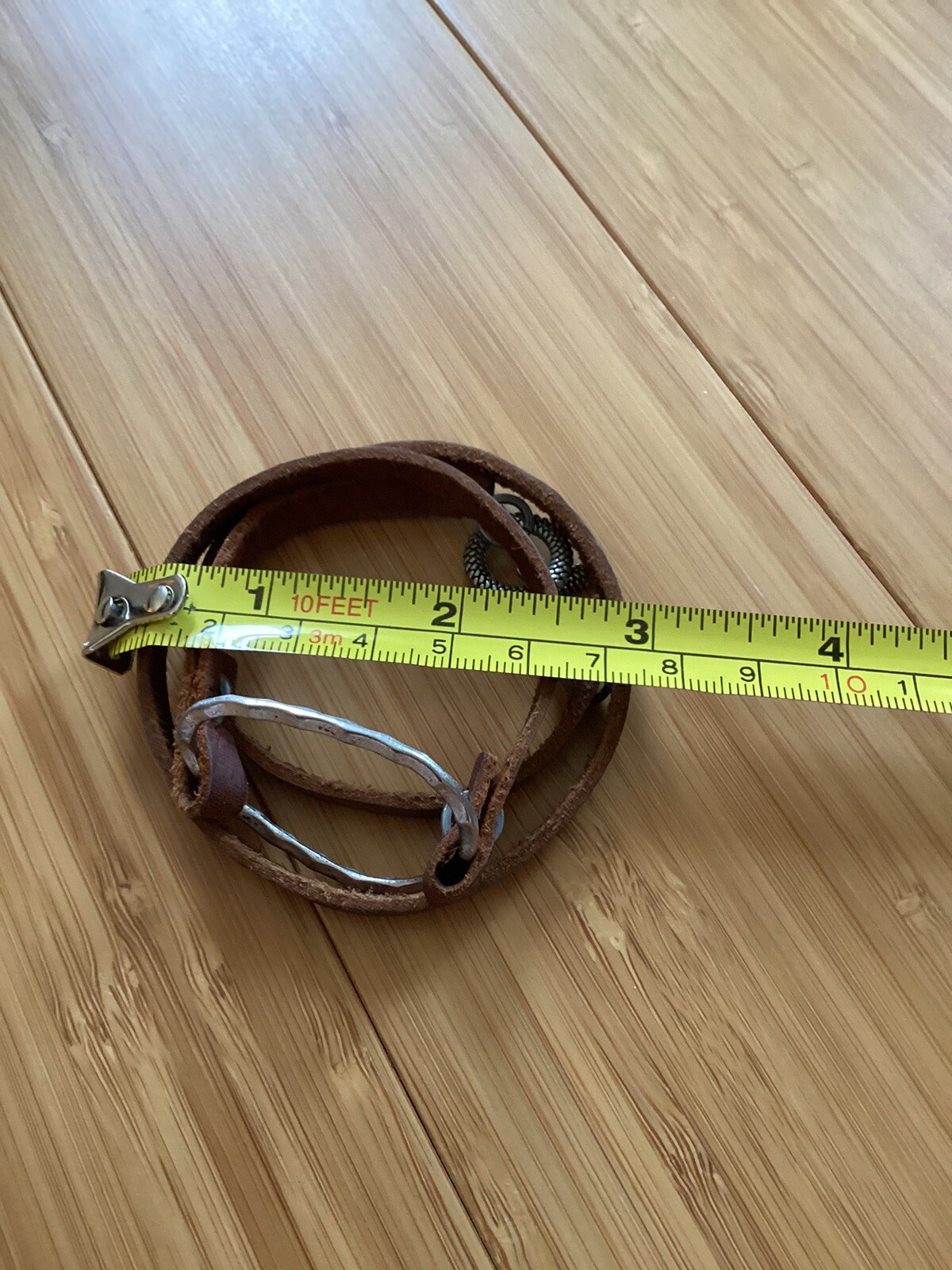 Thin Leather Multi Wrap Bracelet Used - image 3