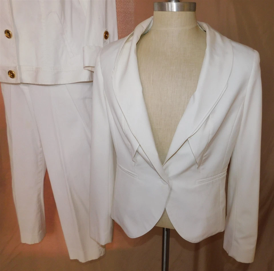LOTE de 5 piezas de traje blazer falda blanca de la década de 1990 2000 Tadashi Jones New York TLC Foto 2 de 4