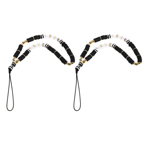 2 pièces bracelet de téléphone portable lanière amoureux téléphone portable perles porte-clés sangle - Photo 6/9