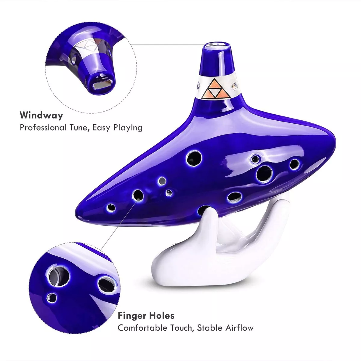  Ohuhu Zelda Ocarina with Song Book (Songs From the Legend of  Zelda), FDA Tested 12 Hole Alto C Zelda Ocarinas Play by Link Triforce,  Gift for Zelda Fans with Display Stand