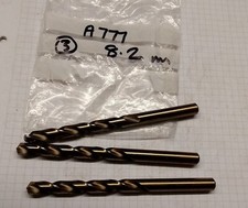 Image of DORMER 8.2 mm drill bits A777 HSS-E cobalt heavy duty jobber drill pack of 3