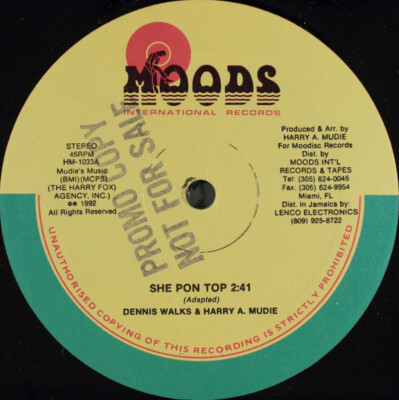 12” Dennis Walks & Harry Mudie She Pon Top HM1033 Moods International US Vinyl /00250 12