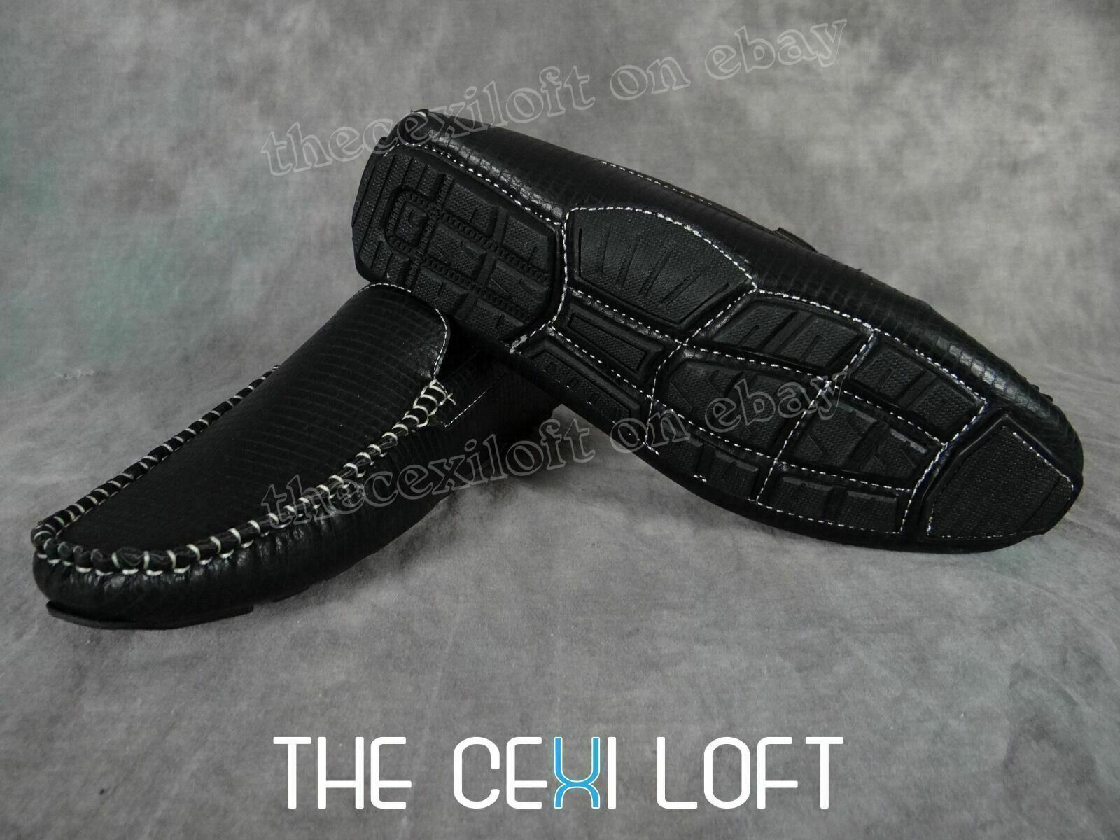 Black Casual Dress Faux Leather Grain Mens Shoes Rowman Italian 530 by Giovanni image 2