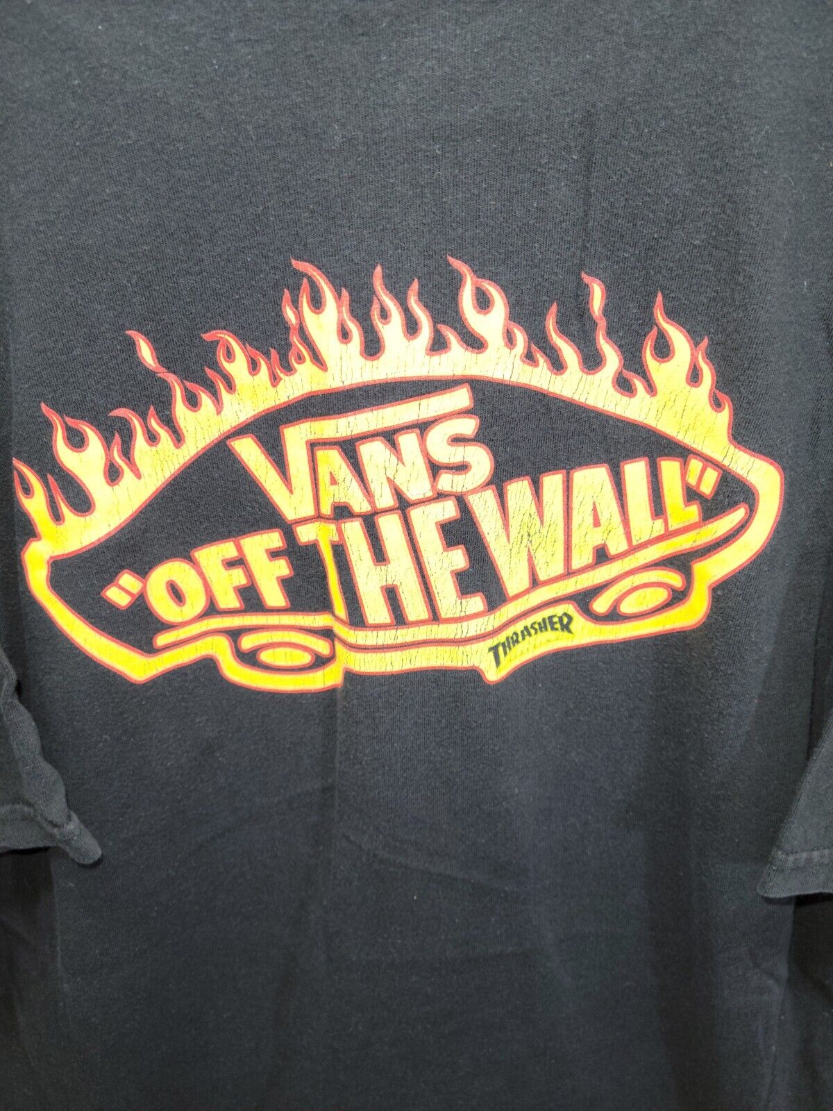 Vans Off The Wall Thrasher Magazine Black Short Sleeve Pocket T L Classic | eBay