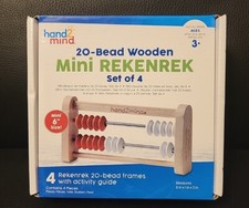 Hand2Mind Mini 20 Bead Wooden Rekenrek, Abacus for Kids Math, Math Manipulatives