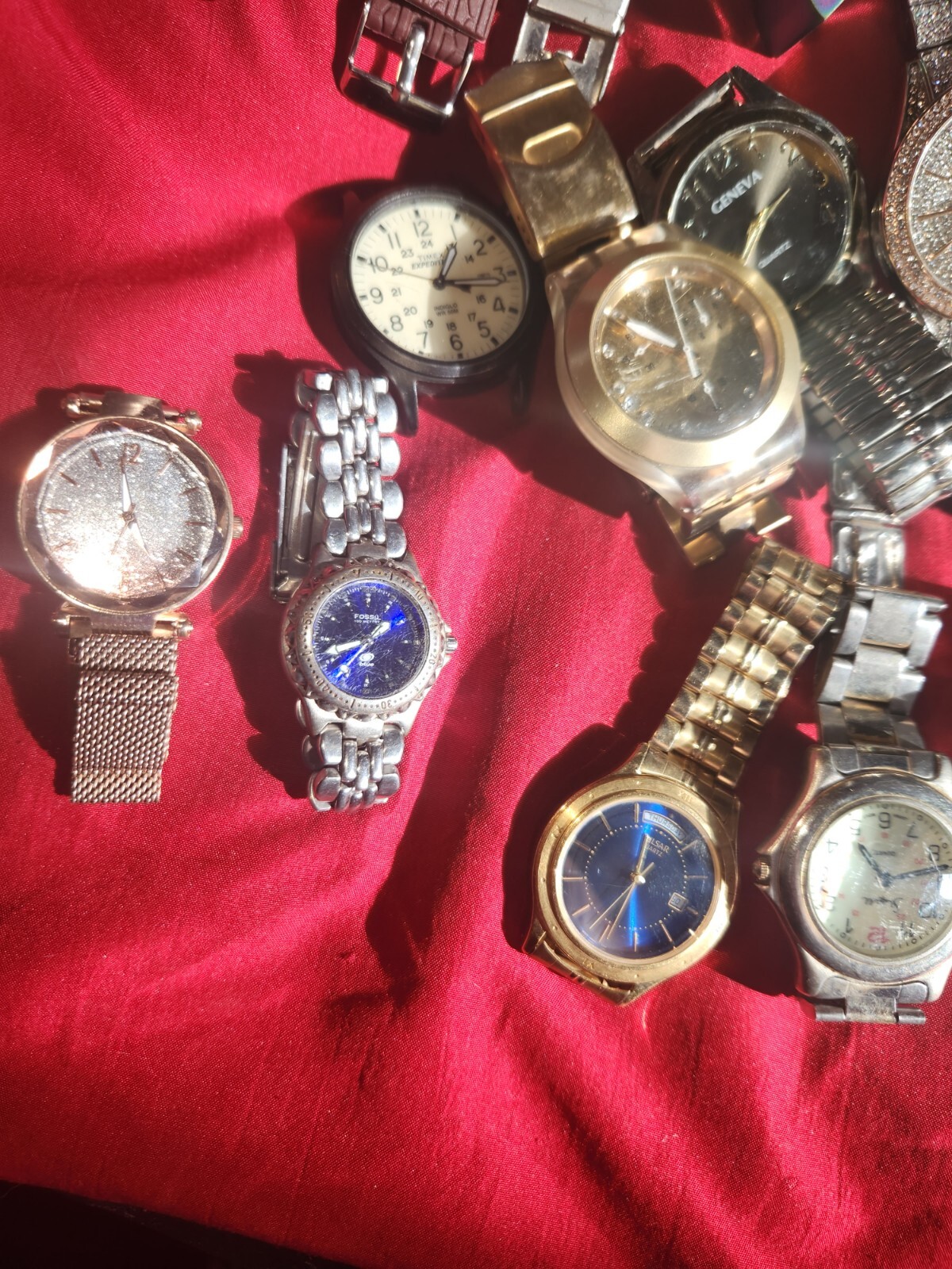 25 + Junk Drawer Lot of Watches, Timex, Fossil, Genva See Photos eBay